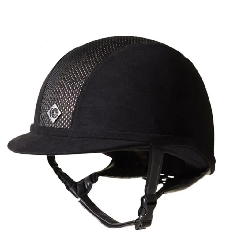 Charles Owen AYR8 Microsuede Plus Riding Hat - Black/Silver